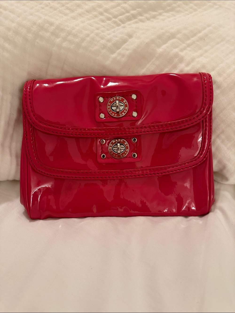 Marc by Marc Jacobs Glossy Cherry Red Patent Clutch with Turn-Lock